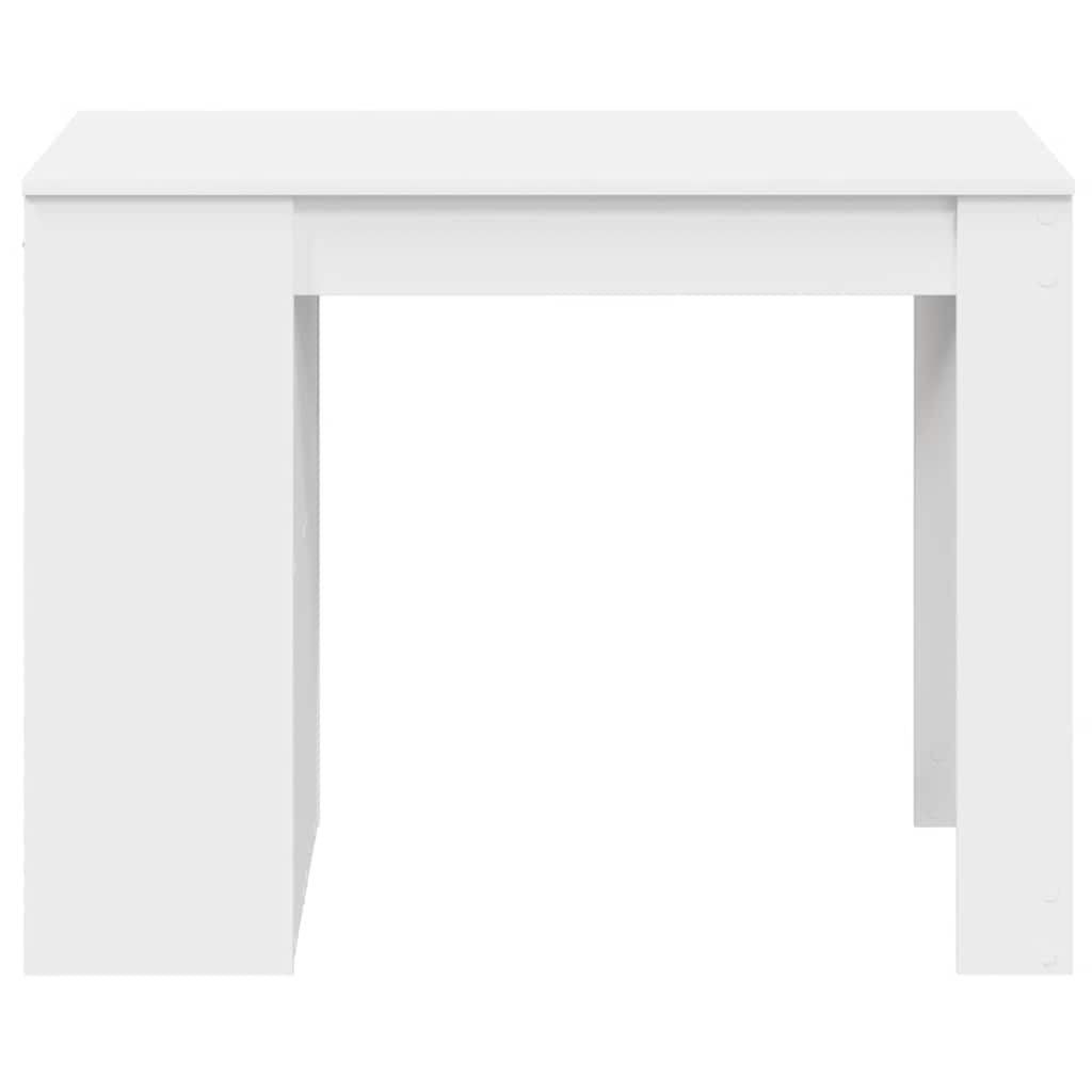 Desk with drawer and shelf white 102x62x77.5 cm processed wood