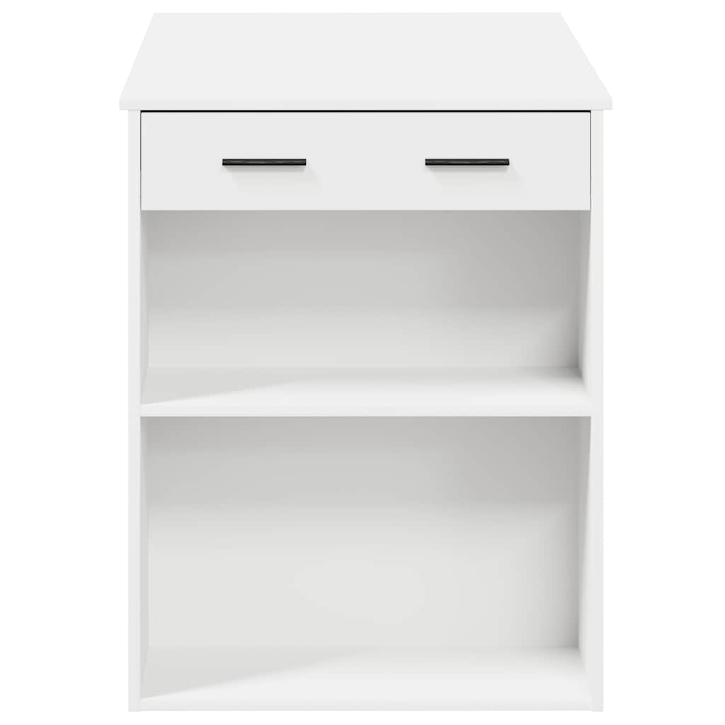 Desk with drawer and shelf white 102x62x77.5 cm processed wood