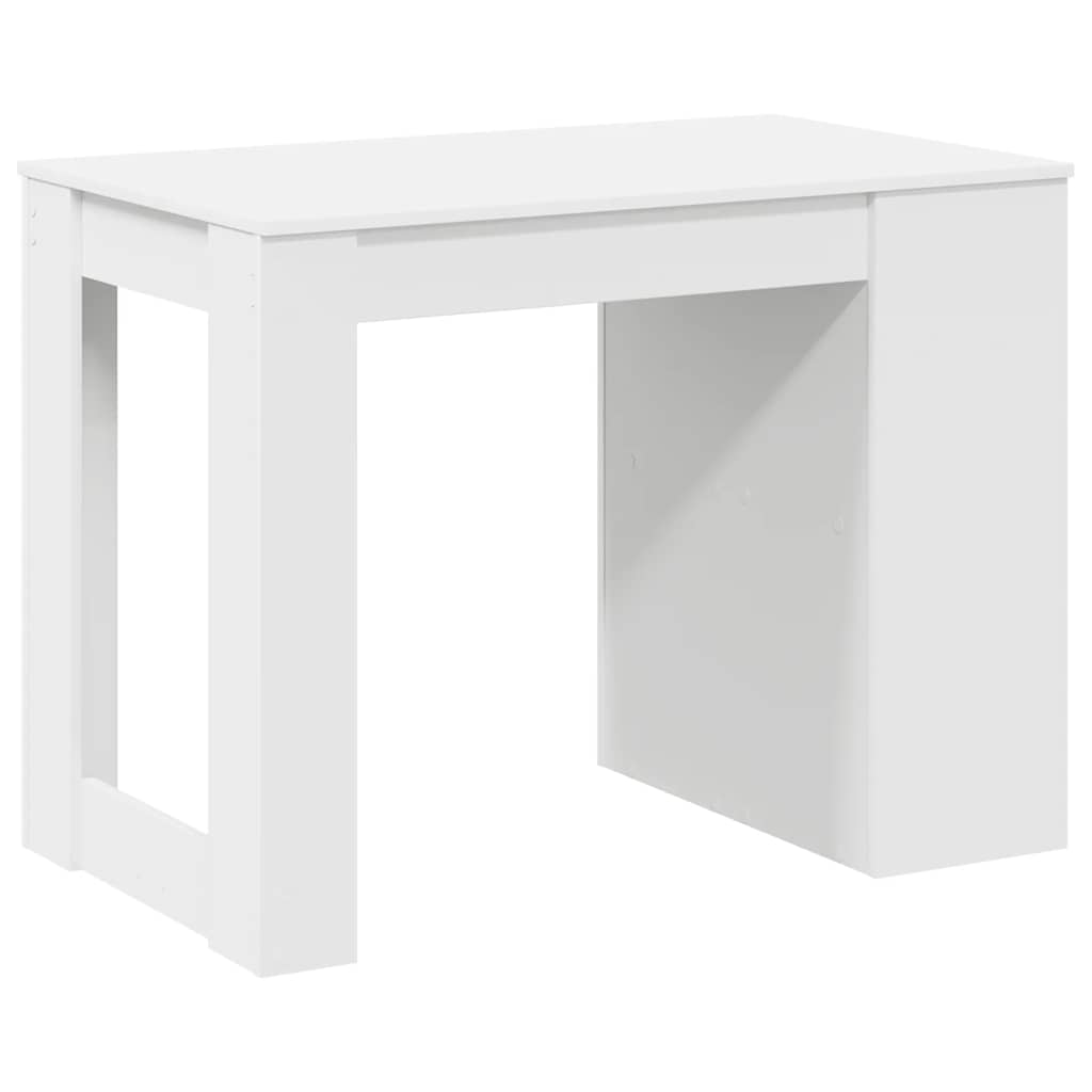 Desk with drawer and shelf white 102x62x77.5 cm processed wood