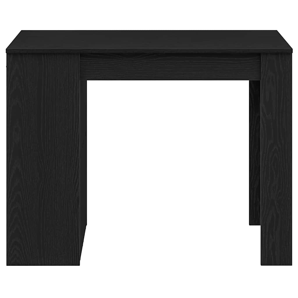 Desk with drawer and shelf Black oak 102x62x77.5 cm processed wood