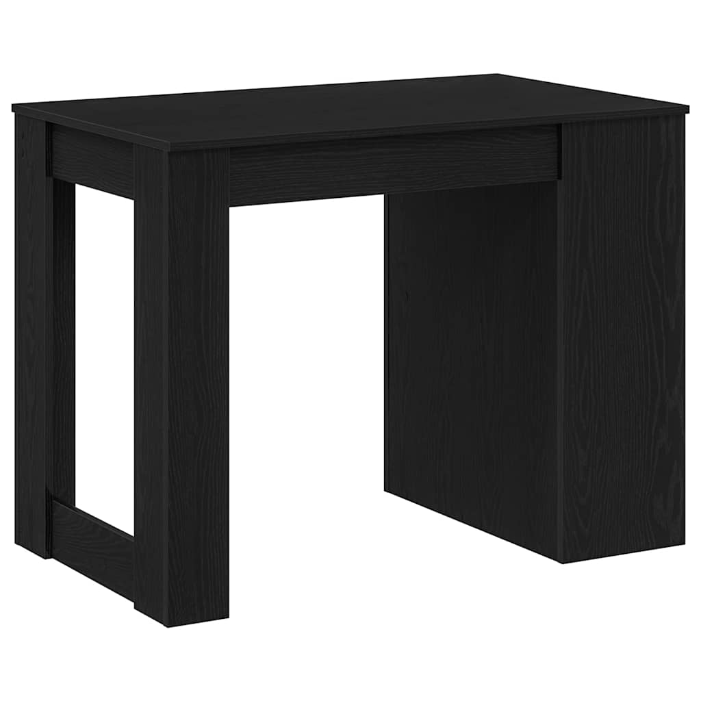 Desk with drawer and shelf Black oak 102x62x77.5 cm processed wood