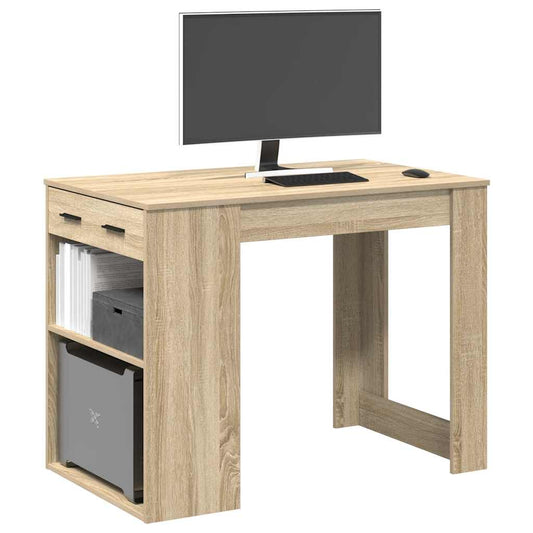 Desk with drawer and shelf Sonoma Oak 102x62x77.5cm processed wood