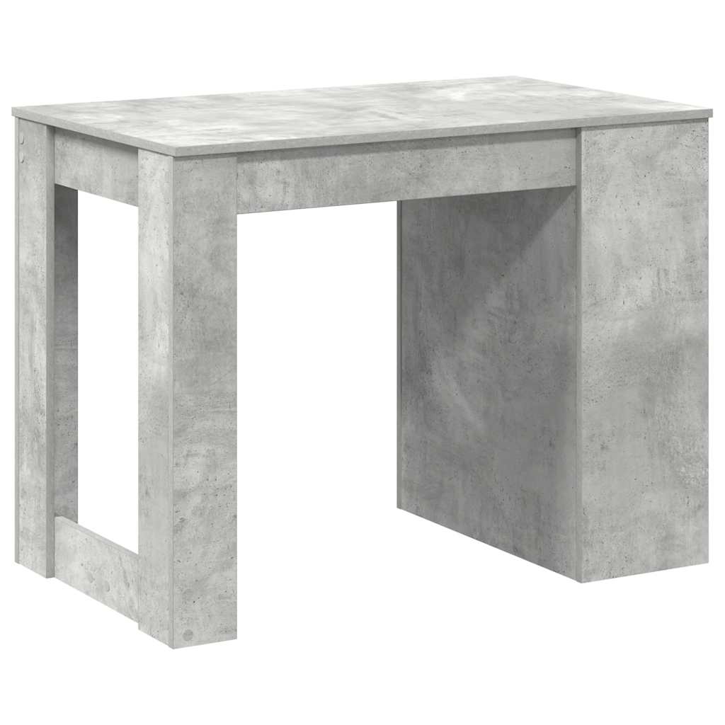 Desk with drawer and shelf Concrete gray 102x62x77.5 cm processed wood