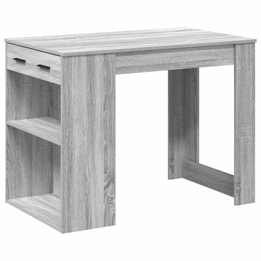 Desk with drawer and shelves Sonoma 102x62x77.5cm processed wood