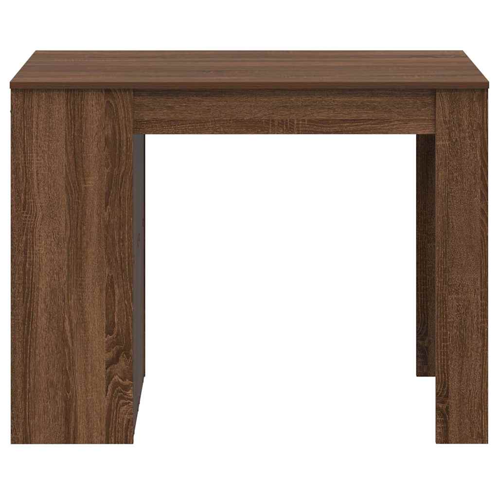 Desk with drawer and shelf Brown oak 102x62x77.5 cm processed wood