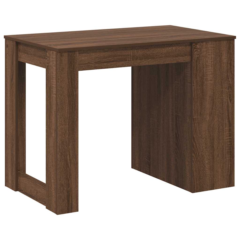 Desk with drawer and shelf Brown oak 102x62x77.5 cm processed wood