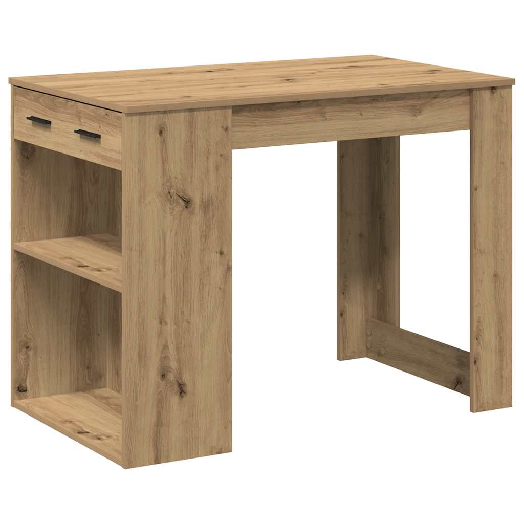 Desk with drawer and shelf Artisanal oak 102x62x77.5 cm chipboard