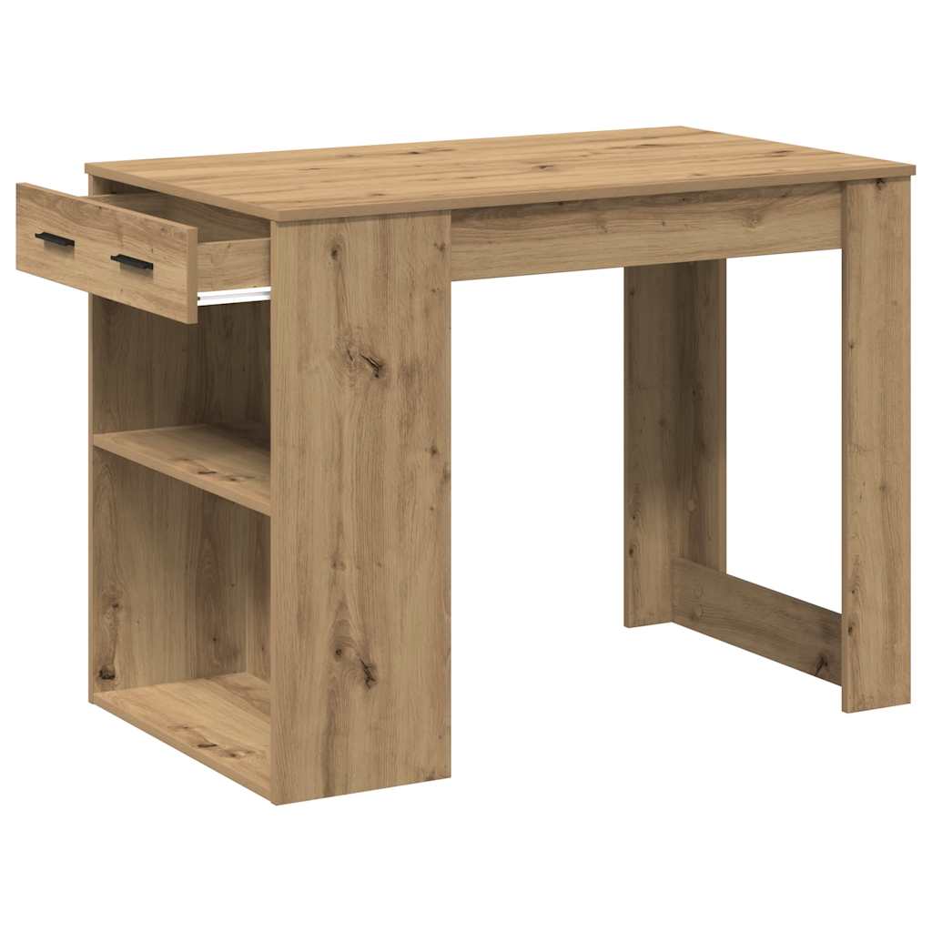 Desk with drawer and shelf Artisanal oak 102x62x77.5 cm chipboard