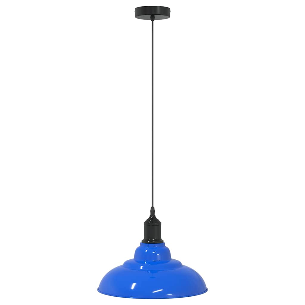 Height-adjustable pendant lamp E27 glossy dark blue