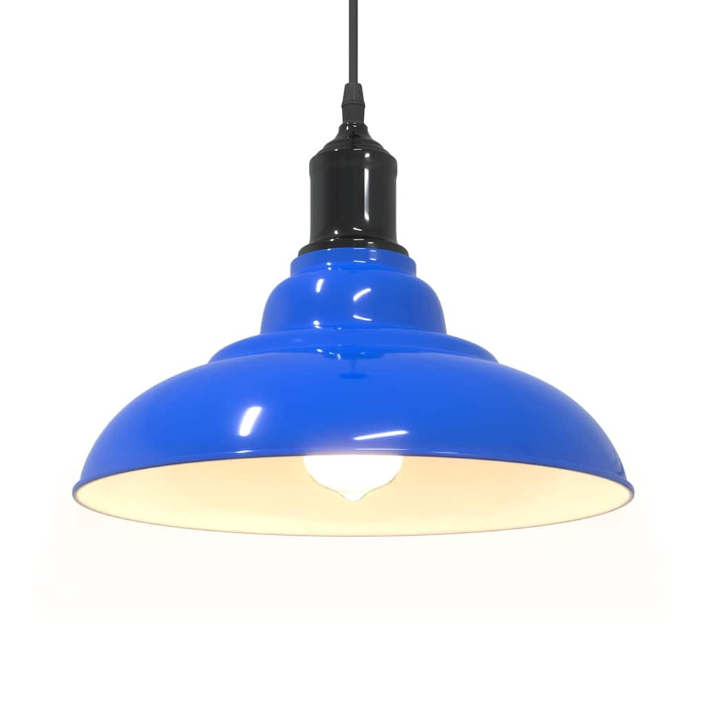 Height-adjustable pendant lamp E27 glossy dark blue