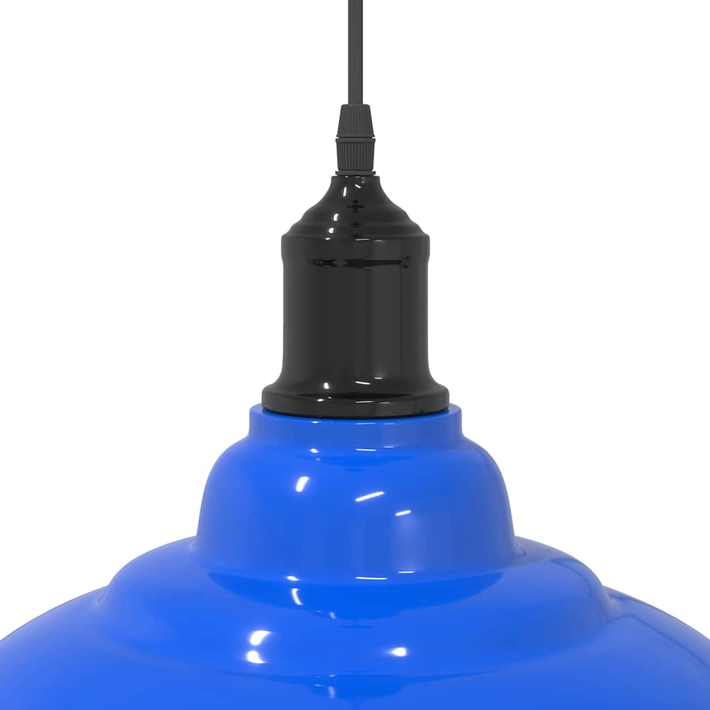 Height-adjustable pendant lamp E27 glossy dark blue