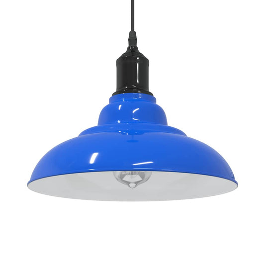 Height-adjustable pendant lamp E27 glossy dark blue