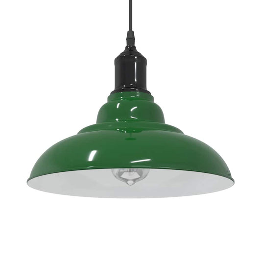 Height-adjustable pendant lamp E27 glossy green metal