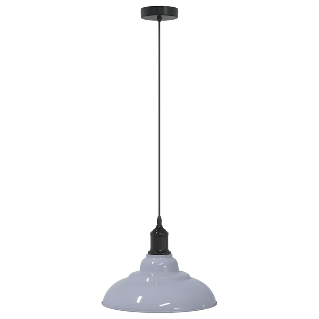 Height-adjustable pendant lamp E27 glossy grey metal