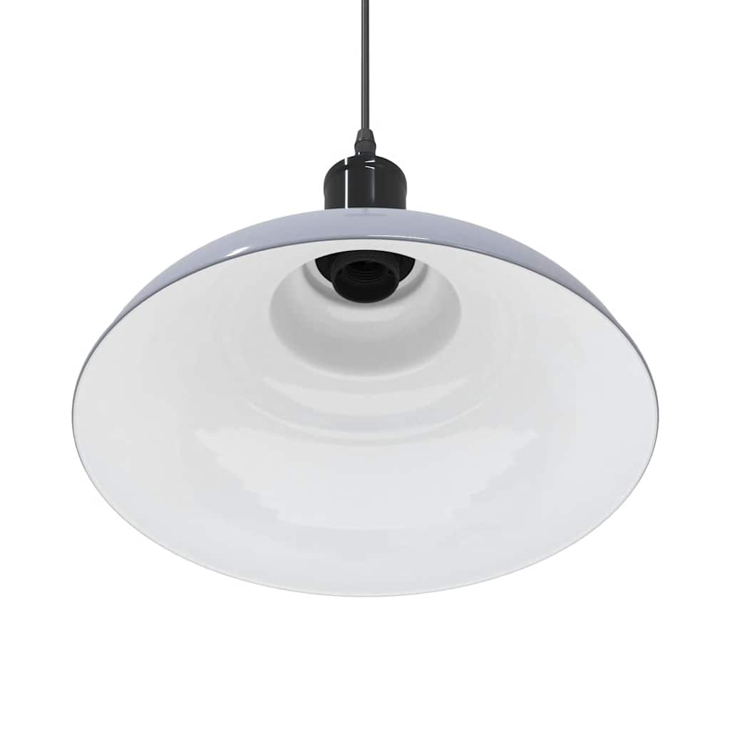 Height-adjustable pendant lamp E27 glossy grey metal