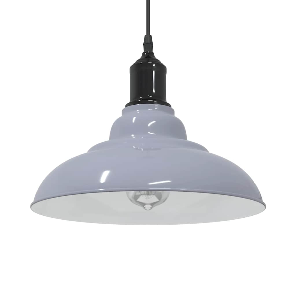 Height-adjustable pendant lamp E27 glossy grey metal