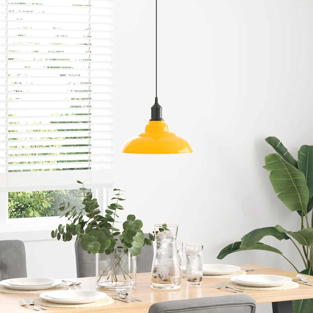 Height-adjustable pendant lamp E27 Glossy yellow Metal