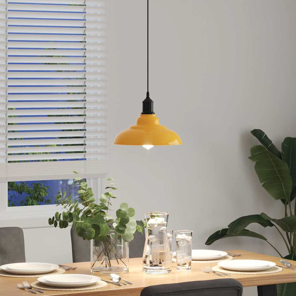 Height-adjustable pendant lamp E27 Glossy yellow Metal