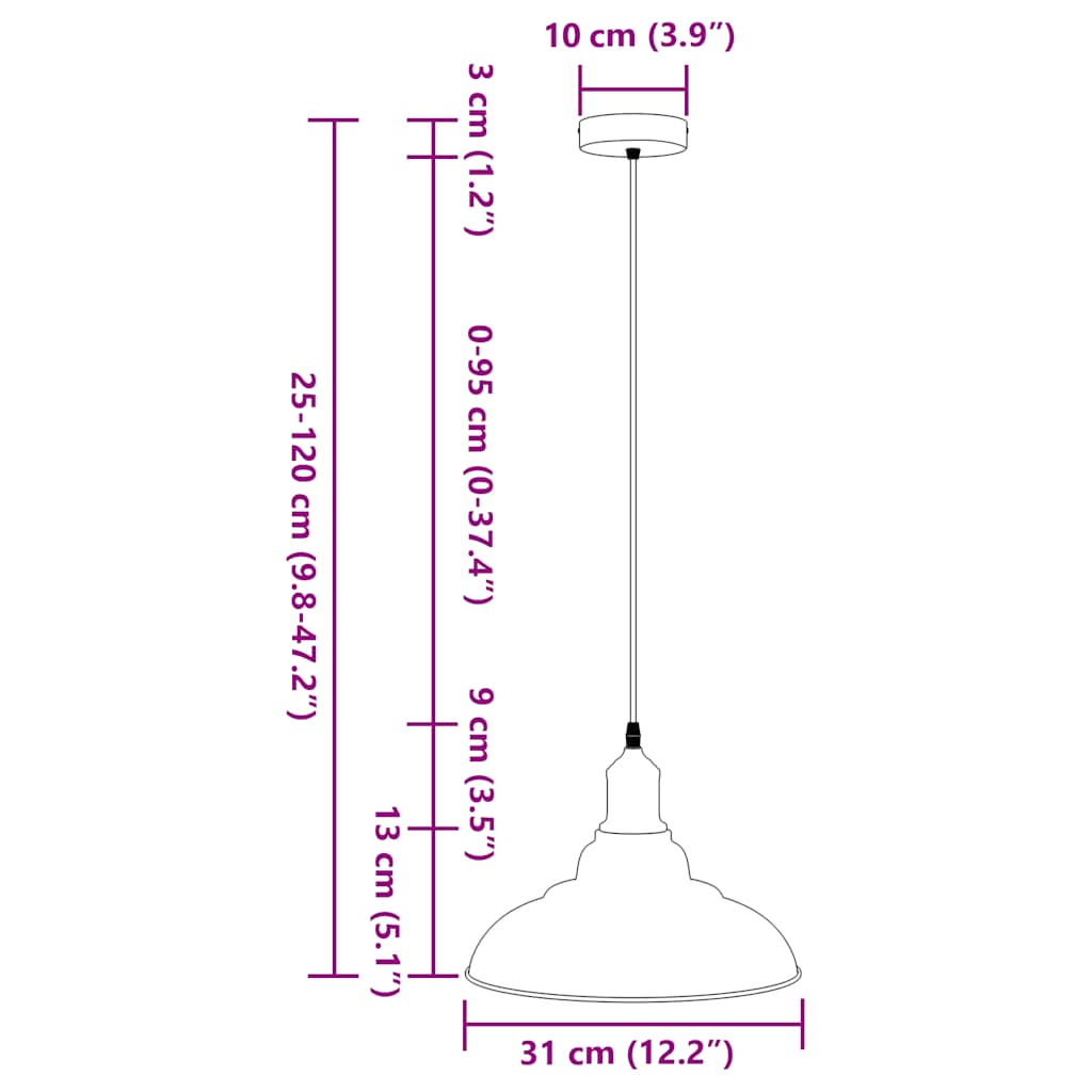 Height-adjustable pendant lamp E27 Glossy yellow Metal