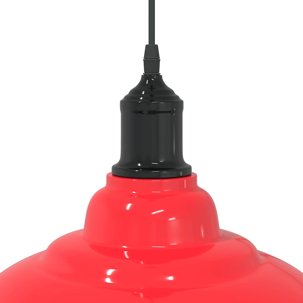 Height-adjustable hanging lamp E27 glossy red metal