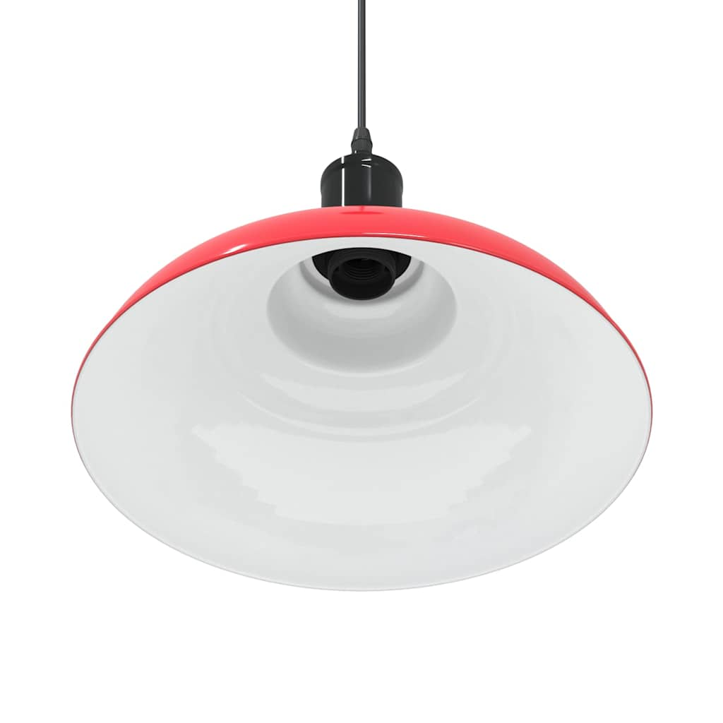 Height-adjustable hanging lamp E27 glossy red metal