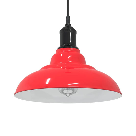 Height-adjustable hanging lamp E27 glossy red metal