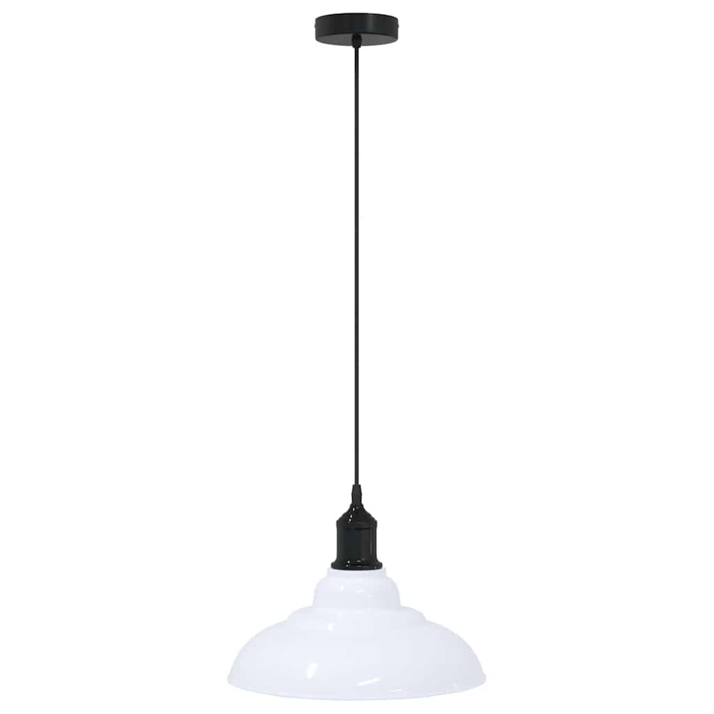 Height-adjustable pendant lamp E27 glossy white metal