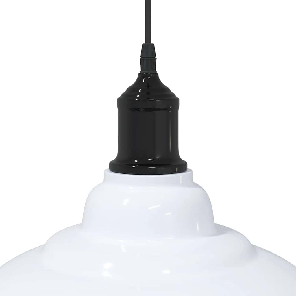 Height-adjustable pendant lamp E27 glossy white metal