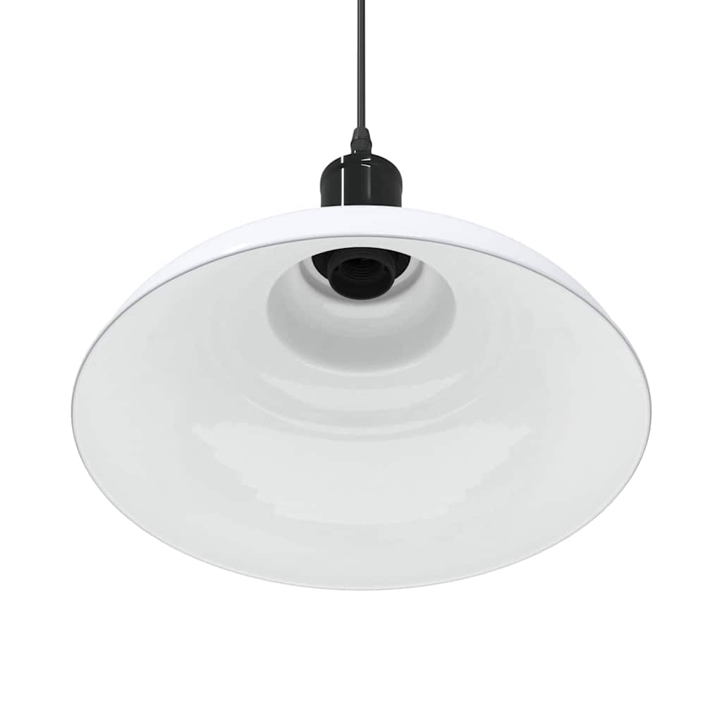 Height-adjustable pendant lamp E27 glossy white metal