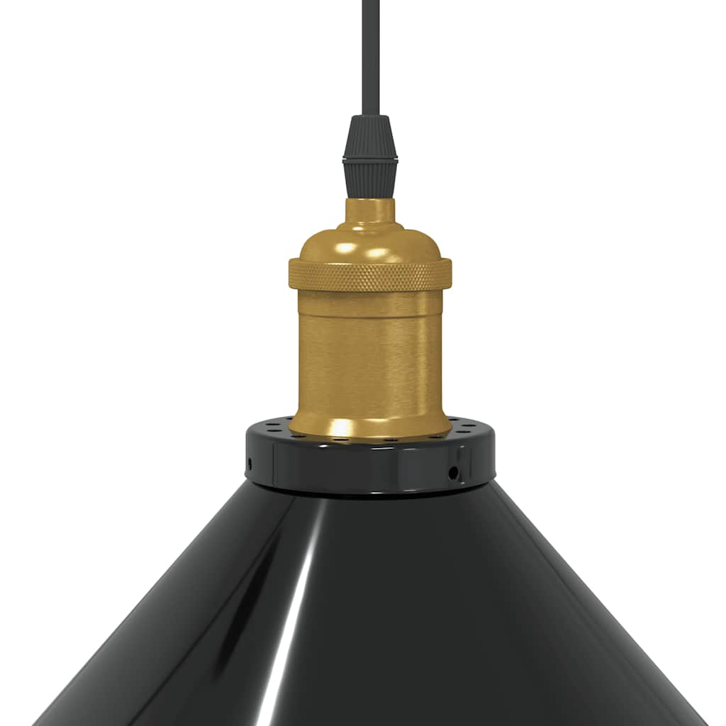 Height-adjustable pendant lamp E27 glossy black metal