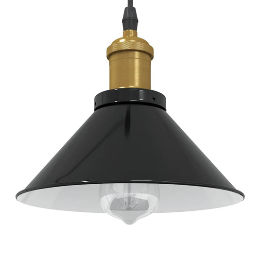 Height-adjustable pendant lamp E27 glossy black metal