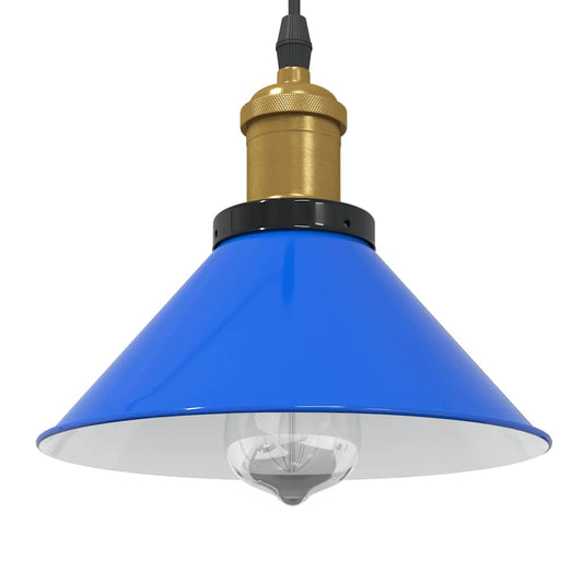 Height-adjustable pendant lamp E27 glossy dark blue