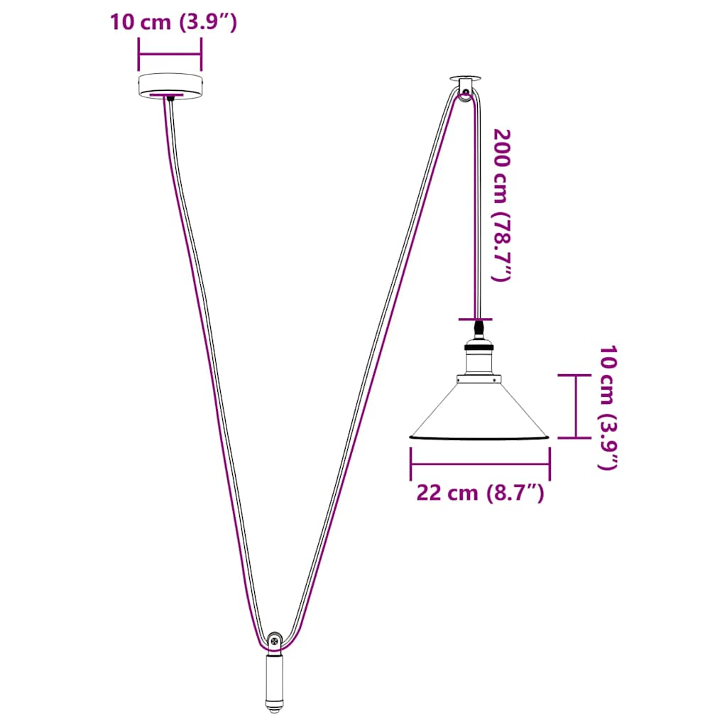 Height-adjustable pendant lamp E27 glossy green metal