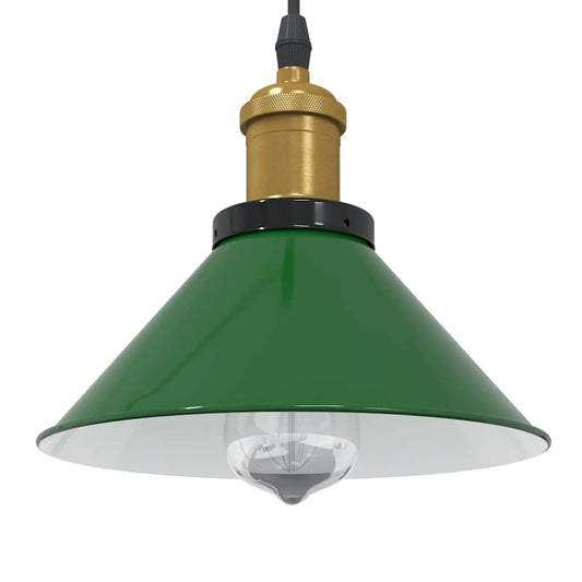 Height-adjustable pendant lamp E27 glossy green metal