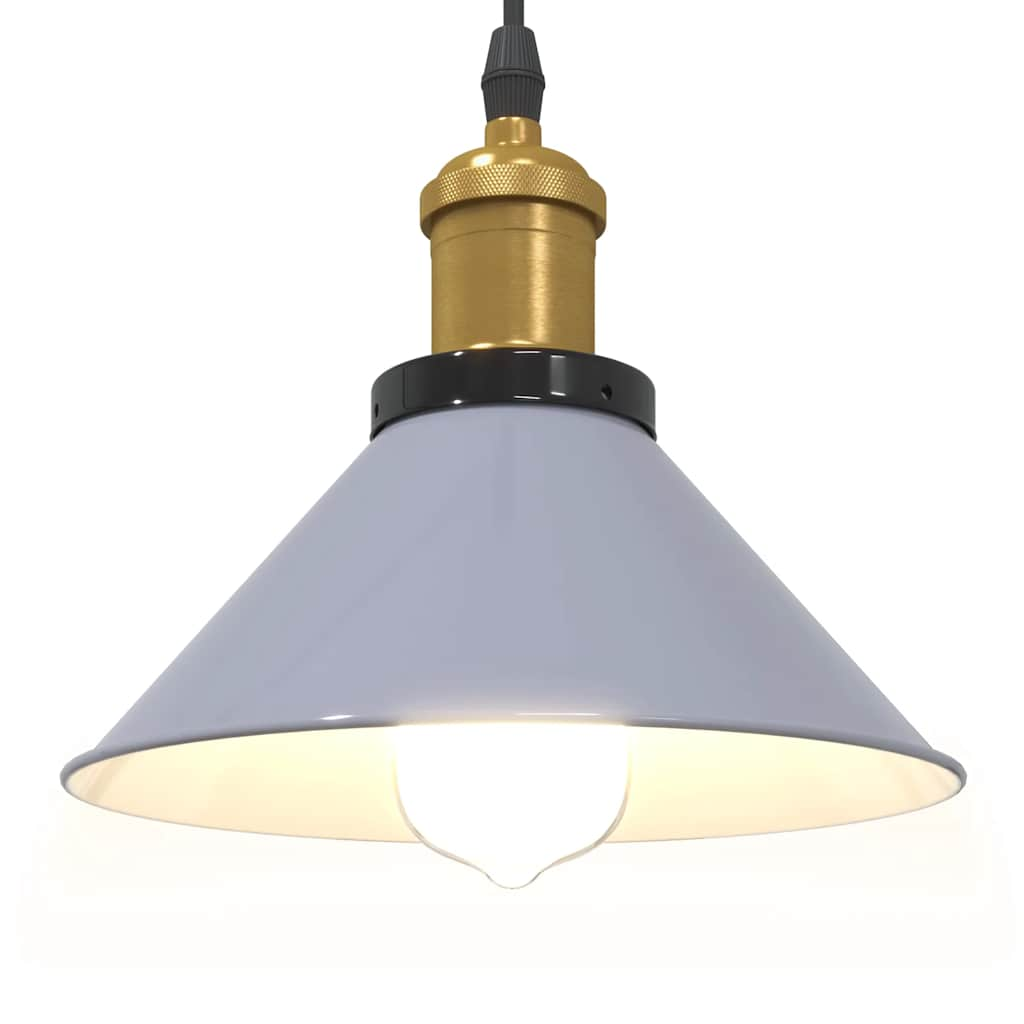 Height-adjustable pendant lamp E27 glossy grey metal