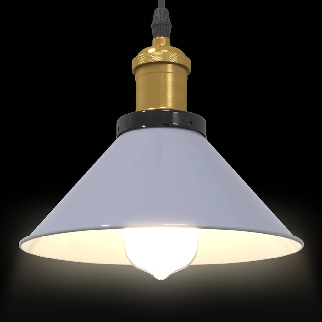 Height-adjustable pendant lamp E27 glossy grey metal