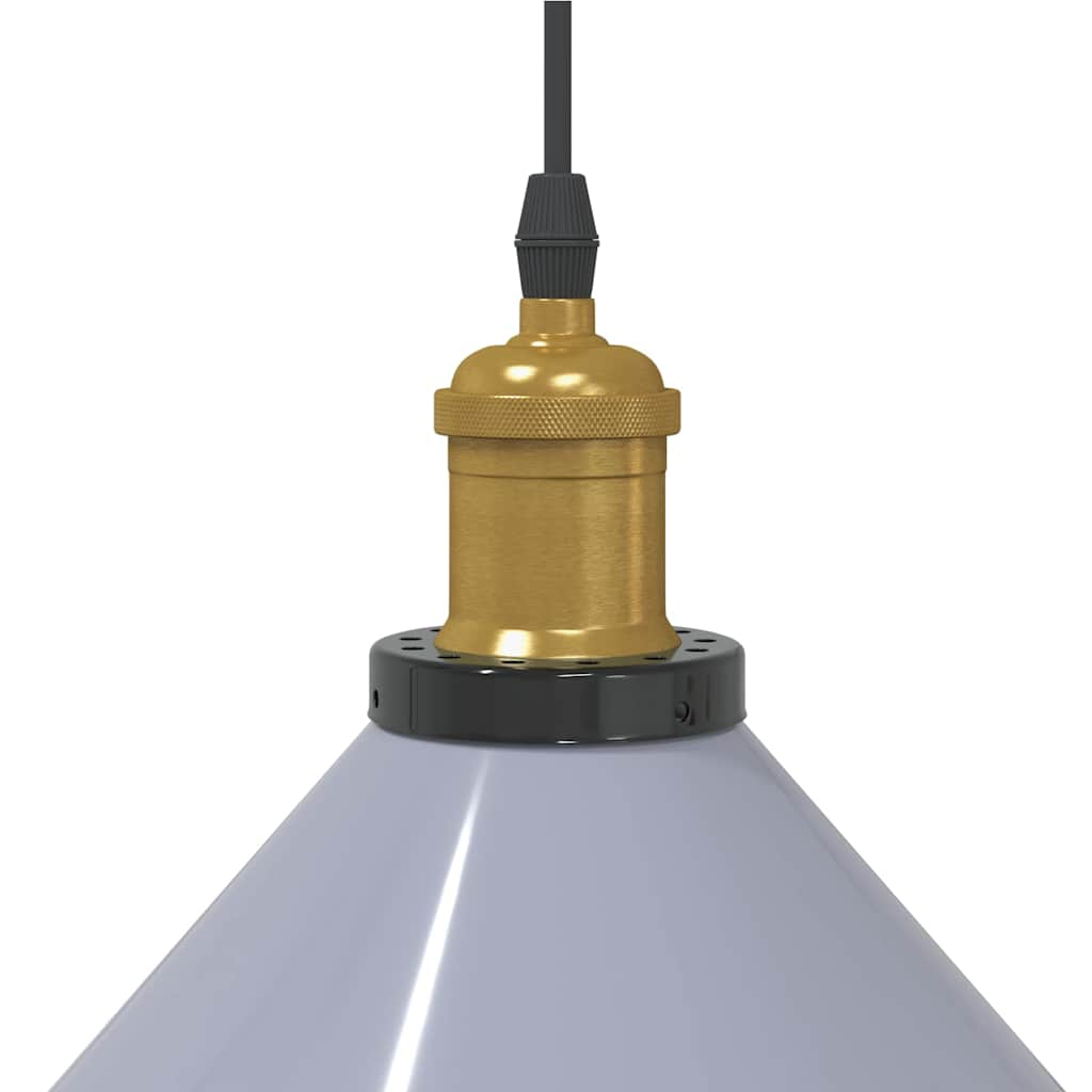 Height-adjustable pendant lamp E27 glossy grey metal