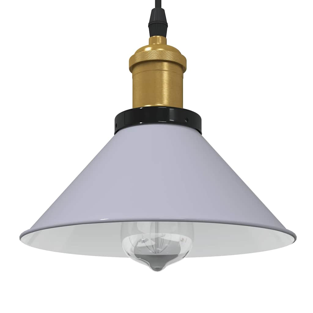 Height-adjustable pendant lamp E27 glossy grey metal