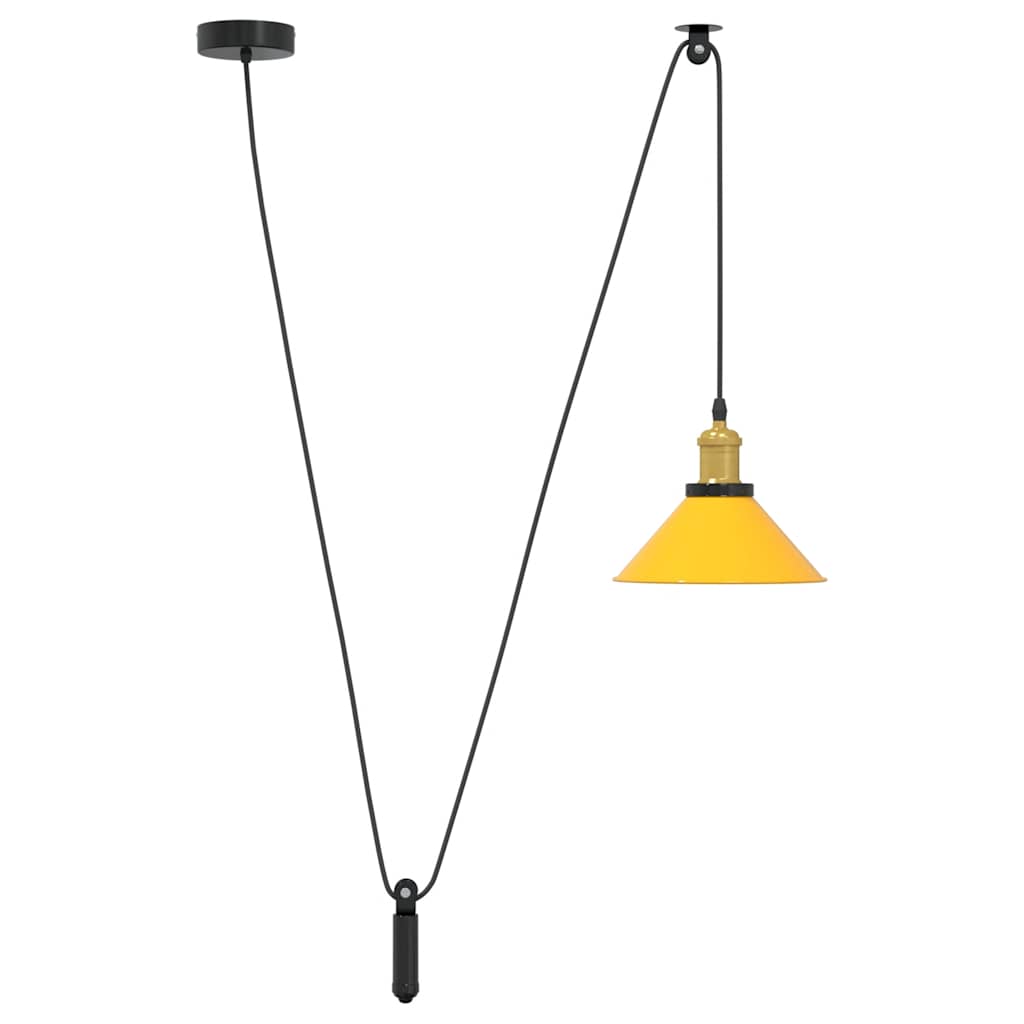 Height-adjustable pendant lamp E27 Glossy yellow Metal