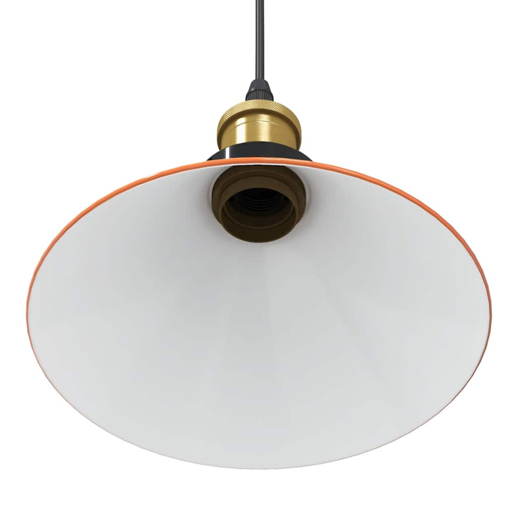 Height Adjustable Pendant Lamp E27 Glossy Orange Metal