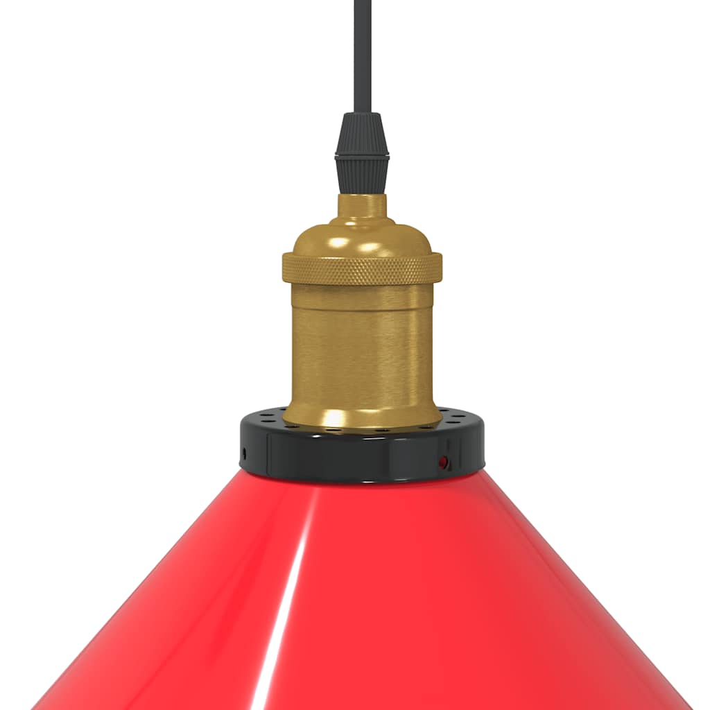 Height-adjustable hanging lamp E27 glossy red metal