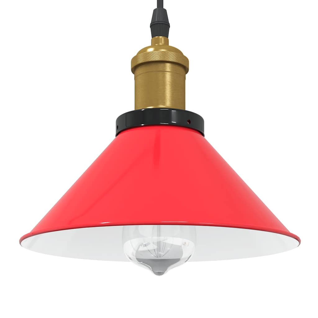 Height-adjustable hanging lamp E27 glossy red metal