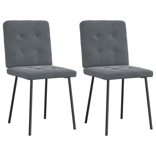 Kitchen chairs, 2 pcs., dark grey, velvet