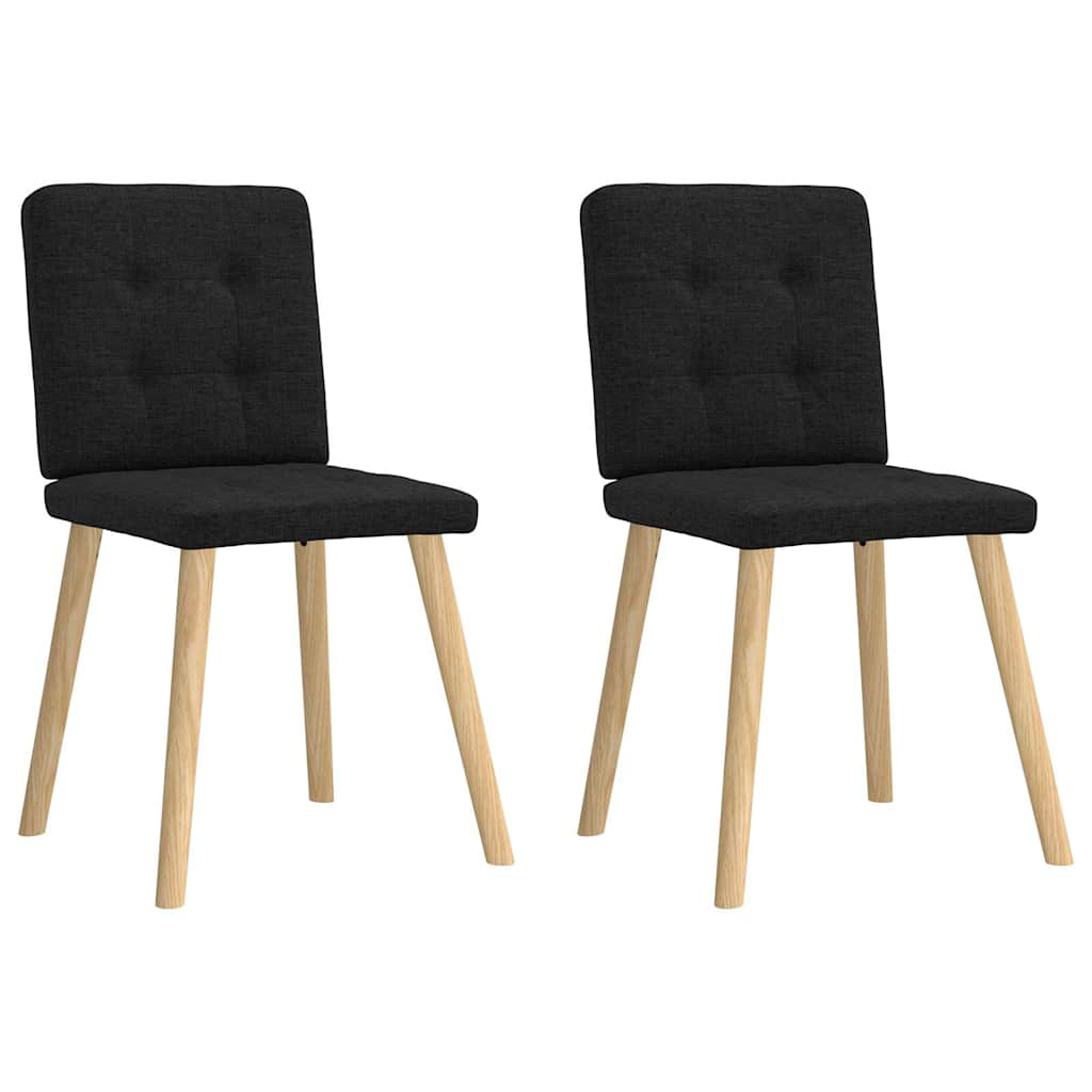 Kitchen chairs, 2 pcs. black, textile