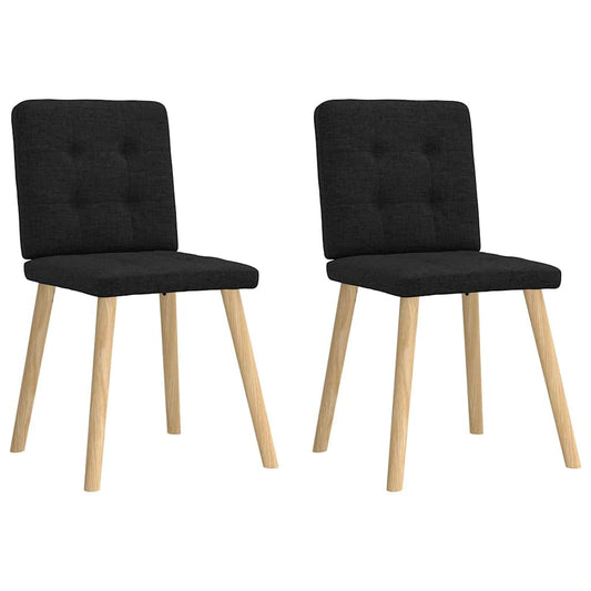 Kitchen chairs, 2 pcs. black, textile