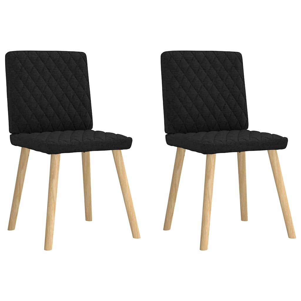 Kitchen chairs, 2 pcs. black, textile