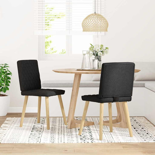 Kitchen chairs, 2 pcs. black, textile