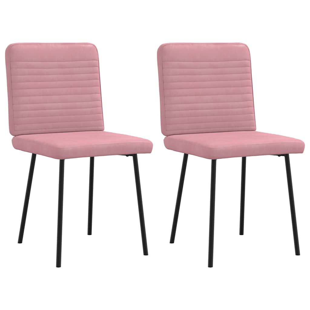 Dining chairs, 2 pcs., pink, velvet