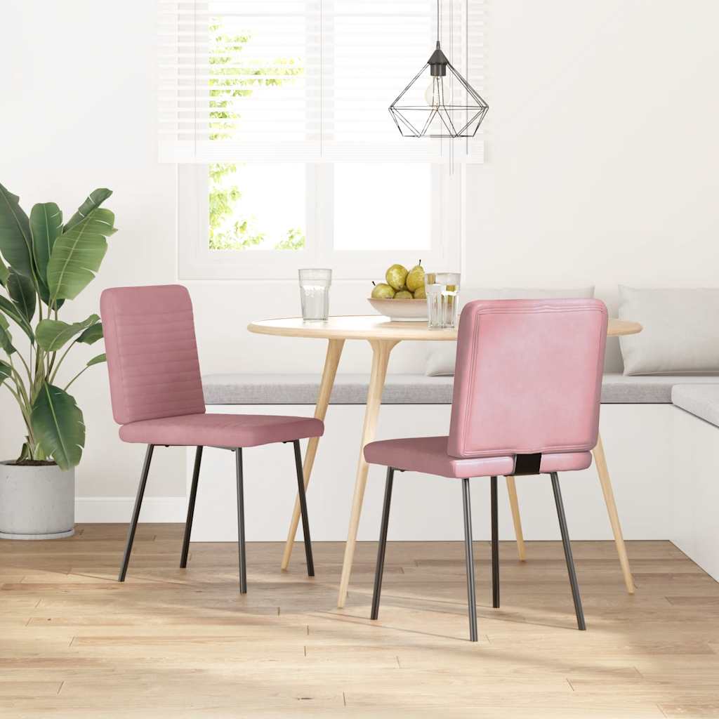 Dining chairs, 2 pcs., pink, velvet