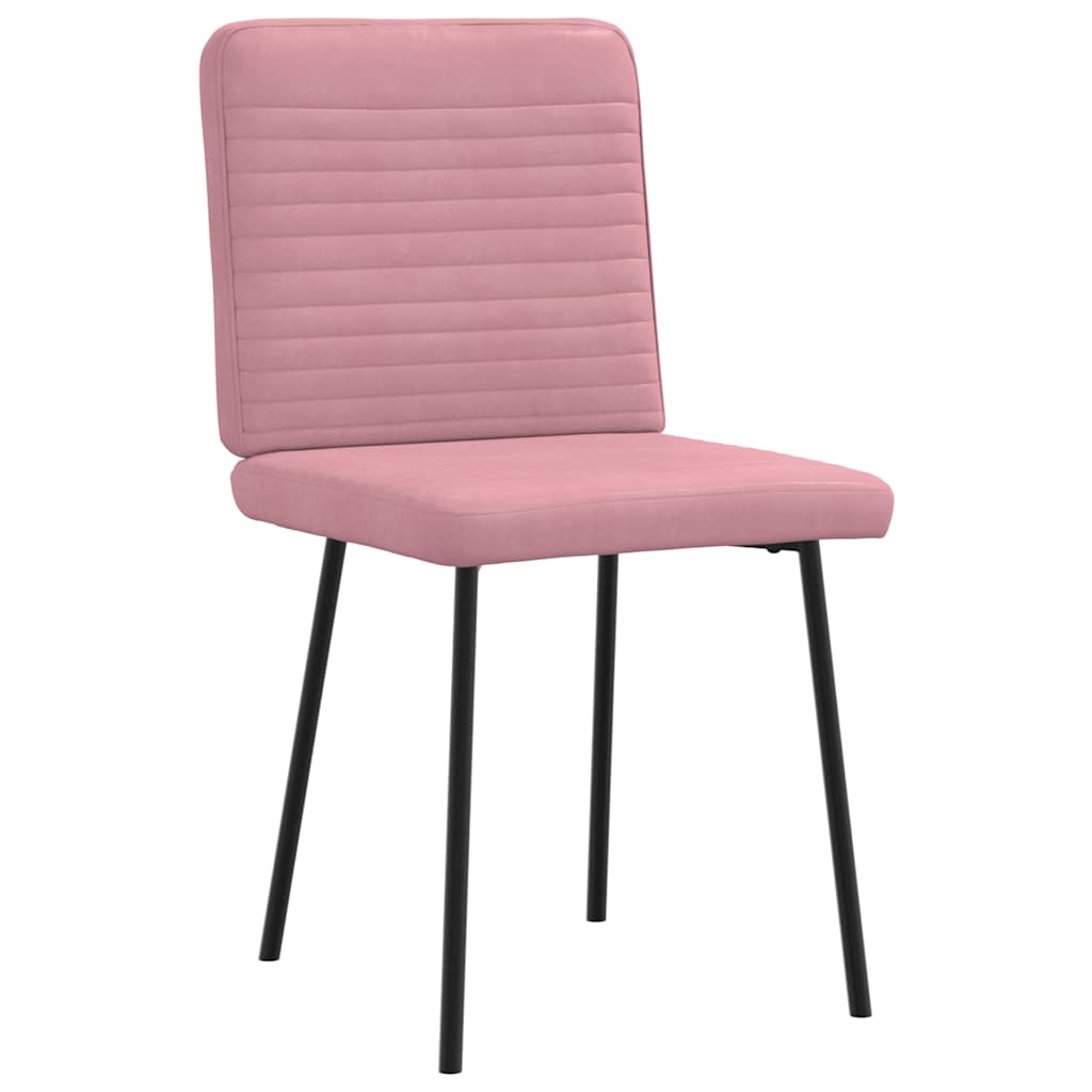 Dining chairs, 2 pcs., pink, velvet